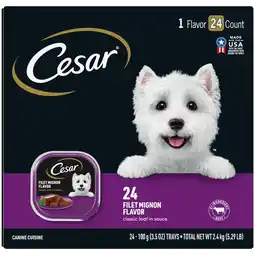 Walmart Cesar Classic Loaf In Sauce Filet Mignon Flavor Wet Dog Food, 3.5 Oz Trays (24 Pack) offer