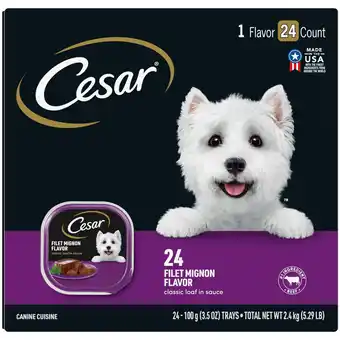Walmart Cesar Classic Loaf In Sauce Filet Mignon Flavor Wet Dog Food, 3.5 Oz Trays (24 Pack) offer
