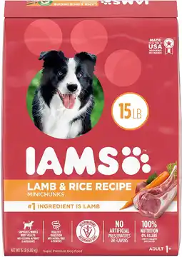 Walmart IAMS Minichunks Adult Dry Dog Food Lamb & Rice Recipe Dog Kibble, 15 lb. Bag offer