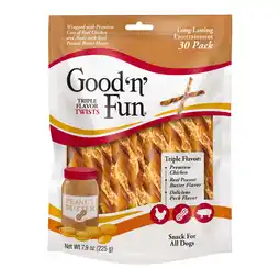 Walmart Good n Fun Triple Flavor Twists, Rawhide Chews for All Dogs, 30 Count offer