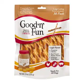 Walmart Good n Fun Triple Flavor Twists, Rawhide Chews for All Dogs, 30 Count offer
