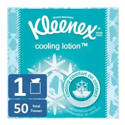 Walmart Kleenex Cooling Lotion Facial Tissues, 50 Tissues per Cube Box, 1 Pack (50 Tissues Total) offer