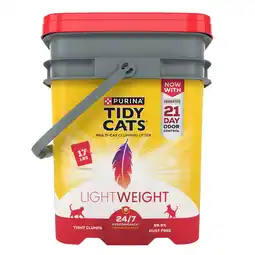 Walmart Purina Tidy Cats Lightweight Clumping Cat Litter, Low Dust, 24/7 Odor Control, 17 lb. Pail offer