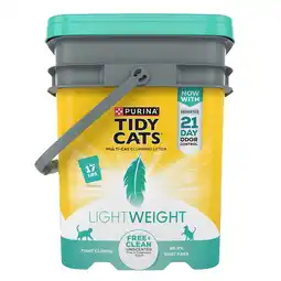 Walmart Purina Tidy Cats Lightweight Clumping Cat Litter, Unscented, Low Dust, Odor Control, 17 lb Pail offer