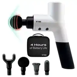 Walmart Vybe Premium Deep Tissue Muscle Massage Gun with 5 Speeds and 4 Attachments offer
