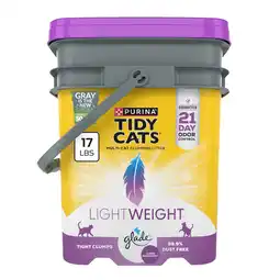 Walmart Purina Tidy Cats LightWeight Clumping Cat Litter, Glade Clean Blossom, Low Dust, 17 lb. Pail offer