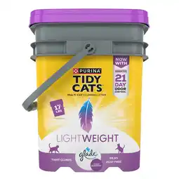 Walmart Purina Tidy Cats LightWeight Clumping Cat Litter, Glade Clean Blossom, Low Dust, 17 lb. Pail offer