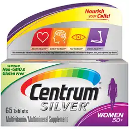 Walmart Centrum Silver Multivitamins for Women Over 50, Multimineral Supplement, 65 Ct offer