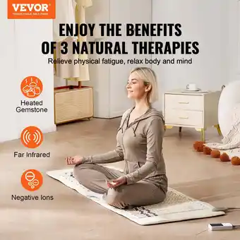 Walmart VEVOR Far Infrared Heating Pad Amethyst Gemstones Heat Mat with Timer 72 x 24 offer
