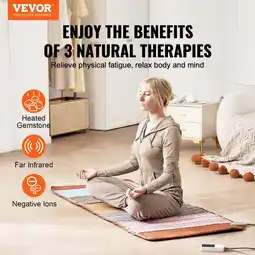 Walmart VEVOR Far Infrared Heating Pad 5 Natural Crystal Gemstone Mat with Negative Ions offer