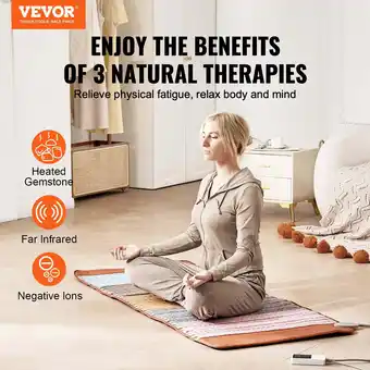 Walmart VEVOR Far Infrared Heating Pad 5 Natural Crystal Gemstone Mat with Negative Ions offer