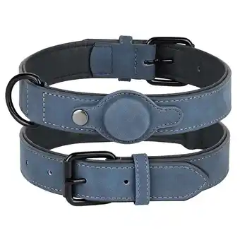 Walmart Leather Dog Collar with AirTag Holder Case, Soft Padded Air Tag Dog Pet Collars KTH offer