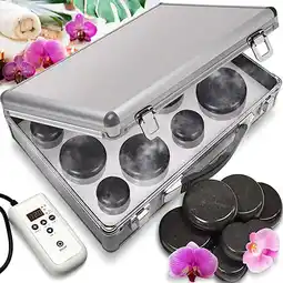 Walmart SereneLife 12 Hot Stone Massage Kit Portable Heated Rock Therapy System with Digital Controller offer