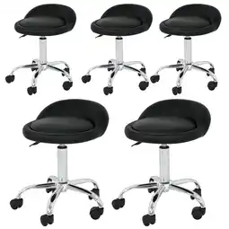 Walmart Veado 5PCS Rolling Salon Stool Adjustable Hydraulic Tattoo Massage Spa Chair with Back offer