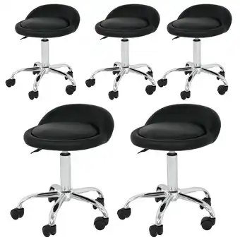 Walmart Veado 5PCS Rolling Salon Stool Adjustable Hydraulic Tattoo Massage Spa Chair with Back offer
