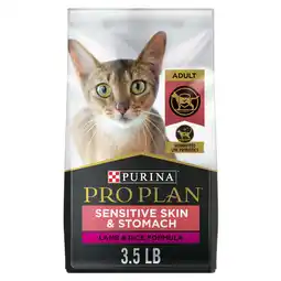 Walmart Purina Pro Plan Sensitive Skin & Stomach, Dry Cat Food, Lamb & Rice, 3.5 lb Bag offer