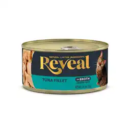 Walmart Reveal Natural Wet Cat Food, Tuna Fillet in Broth, 2.47 oz Can offer