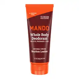 Walmart Mando Whole Body Deodorant for Men - Invisible Cream - Aluminum Free - Bourbon Leather - 2.2oz offer
