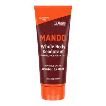 Walmart Mando Whole Body Deodorant for Men - Invisible Cream - Aluminum Free - Bourbon Leather - 2.2oz offer