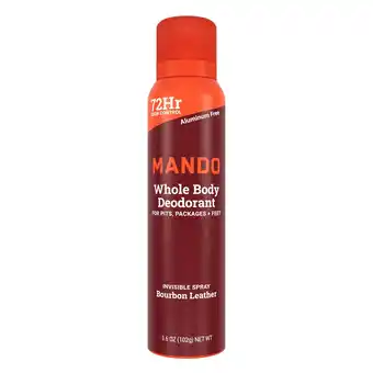 Walmart Mando Whole Body Deodorant for Men - Spray Deodorant - Aluminum Free - Bourbon Leather - 3.6oz offer