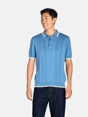 Walmart Tribekka 44 Men's Ribbed Polo Sweater with Short Sleeves, Sizes XS-2XL offer