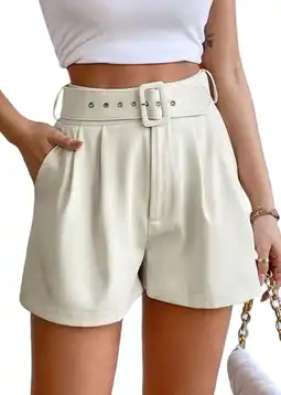 Walmart SOMER Womens Shorts Casual High Waist Dressy Shorts Summer Loose Wide Leg Shorts with Belt offer