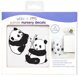 Walmart Ubbi Diaper Pail Decorative Peel and Stick Sticker Decals for Adults, Panda, Pack of 16 offer