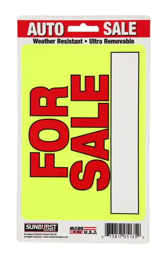 Walmart Sunburst Systems 5136 For Sale Decal, 5 x 8.5, 2-Pack, Durable Vinyl for Any Sale Item offer