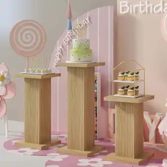 Walmart Cylinder Stands for Party, Round Cylinder Pedestals Display, Ornament Stand, Wedding Decor Columns offer