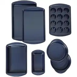 Walmart Wilton Diamond-Infused Steel Non-Stick Navy Blue Baking Set, 7-Piece offer