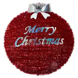 Walmart Holiday Time Red Tinsel Merry Christmas Decoration offer