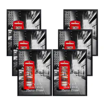 Walmart CRUGLA 11x17 Picture Frame Set of 6, Black Gallery Poster Frames for Wall Hanging offer