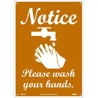 Walmart Notice Please Wash Your Hands Sign 10 X 14 Plastic offer
