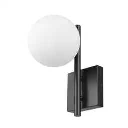 Walmart Better Homes & Gardens 1-Light Wall Sconce, Matte Black Finish, Frosted Opal Glass Shade offer
