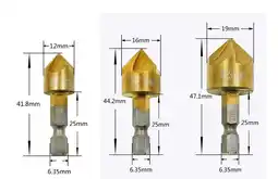 Walmart Awuniuwa3 Pcs Flute Countersink Drill Bit Set Counter 12-19Mm Sink Chamfer Cutter3 Drill Bits offer