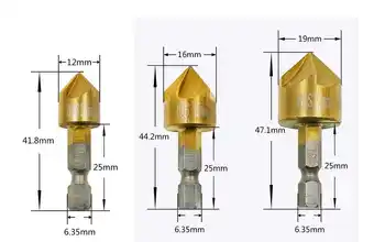 Walmart Awuniuwa3 Pcs Flute Countersink Drill Bit Set Counter 12-19Mm Sink Chamfer Cutter3 Drill Bits offer