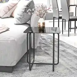 Walmart Modern Tempered Glass Tea Table Coffee Table, Table for Living Room,Black offer