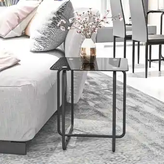 Walmart Modern Tempered Glass Tea Table Coffee Table, Table for Living Room,Black offer