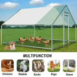 Walmart Kkonetoy Large Chicken Run Walk In Coop Backyard Hen House Poultry Rabbit Cage W/Cover offer
