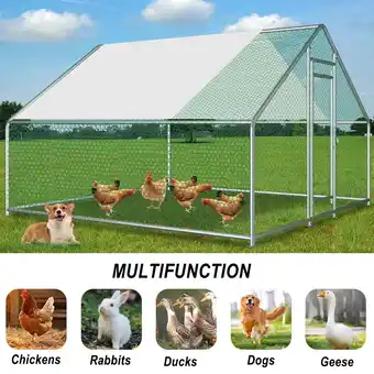 Walmart Kkonetoy Large Chicken Run Walk In Coop Backyard Hen House Poultry Rabbit Cage W/Cover offer