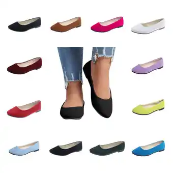 Walmart HTNBO Flat Shoes for Women Comfortable Dressy Casual Pointy Toe Flats On Work Office Ballet Flats offer
