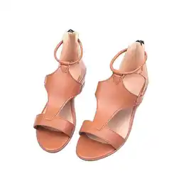 Walmart Leesechin Wide Width Women Shoes Summer Plus Size Women's Zipper Round-Toe Wedge Sandals offer