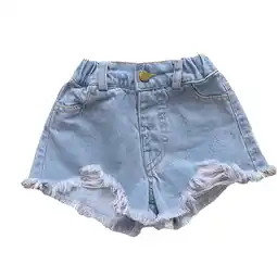 Walmart Chbgutlmr Denim Shorts for Toddler Girls Elastc Waist Shorts Pull on Wide Leg Shorts with Pockets offer
