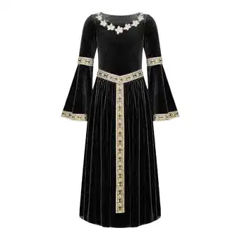 Walmart Girls Dresses Vintage Court Long Gown Party Stage Performance Girls Dress Black 5-6 Years offer