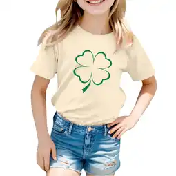 Walmart ZPWKLM ZPWKLM Casual Shirt For Child Printed Short Sleeve Crewneck Blouse For Toddlers size 3-4T offer