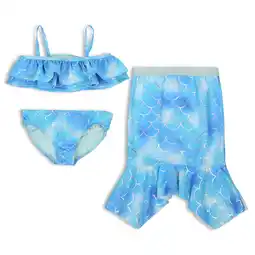 Walmart Young Hearts Toddler Girls 3Pc Bikini Set W/Mermaid Tail, Size 2T-4T offer