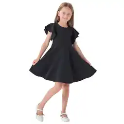 Walmart Teen Dresses Mesh Stylish Sleeveless Crew Neck Solid Casual Long Flower Girl Dress Black 4-5 Years offer