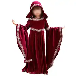 Walmart Teen Dresses Vintage Style Red Riding Hood Floral Print Party Outfit Girls Dress 4-6 offer