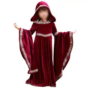 Walmart Teen Dresses Vintage Style Red Riding Hood Floral Print Party Outfit Girls Dress 4-6 offer