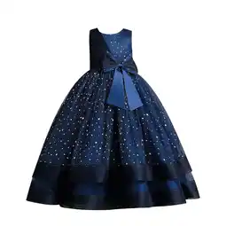 Walmart Teen Dresses Sleeveless Strap Flower Festival Party Gift Princess Toddler Dress Blue 3-4 Years offer